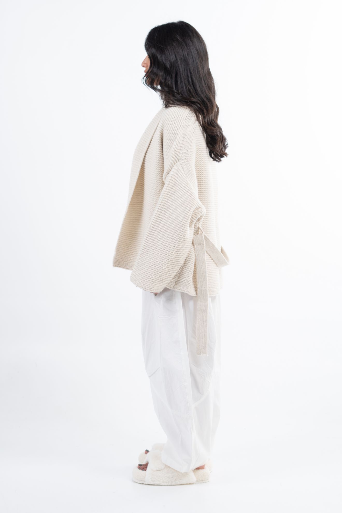 Picture of Short Belted Cardigan - Apricot