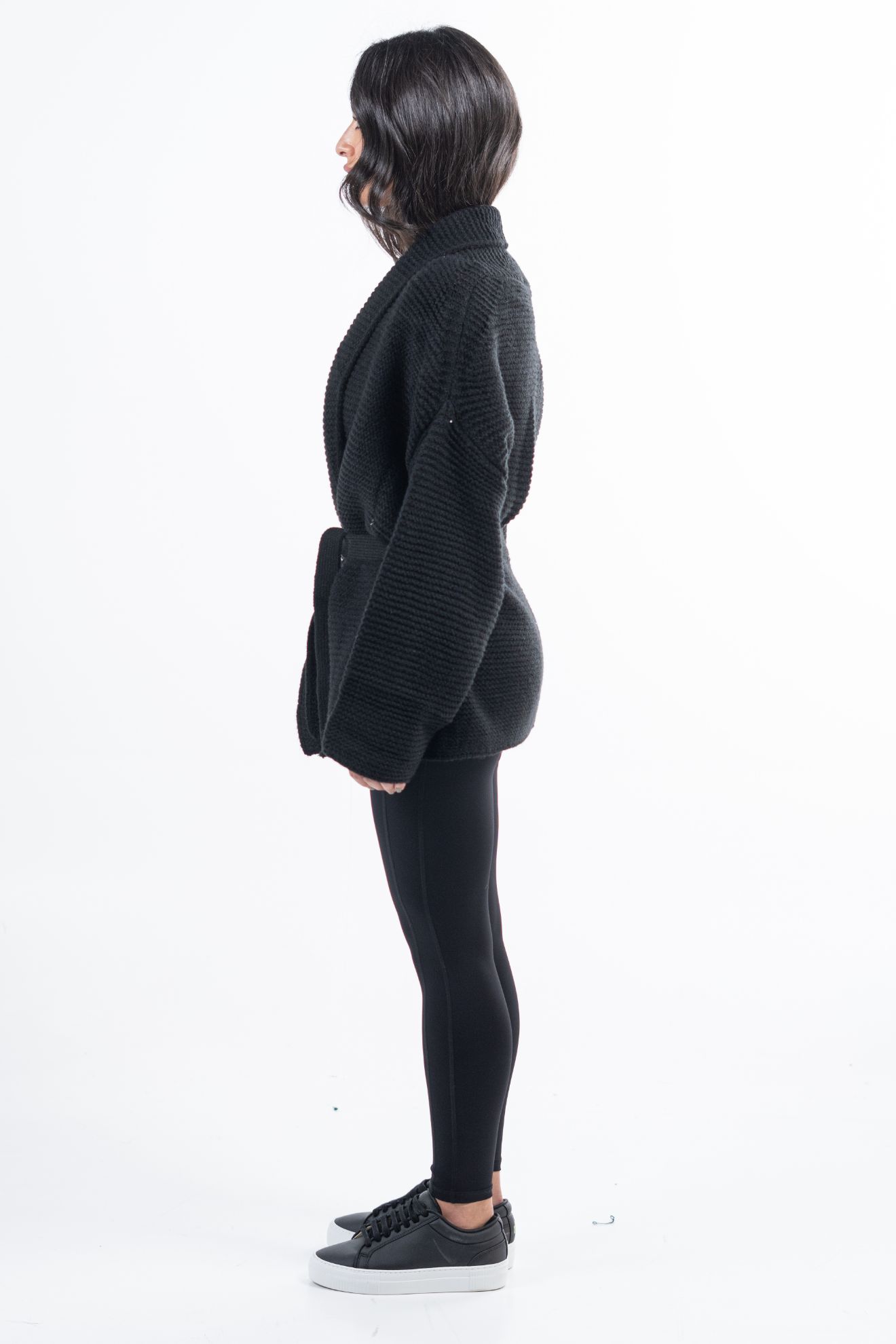 Picture of Short Belted Cardigan - Black