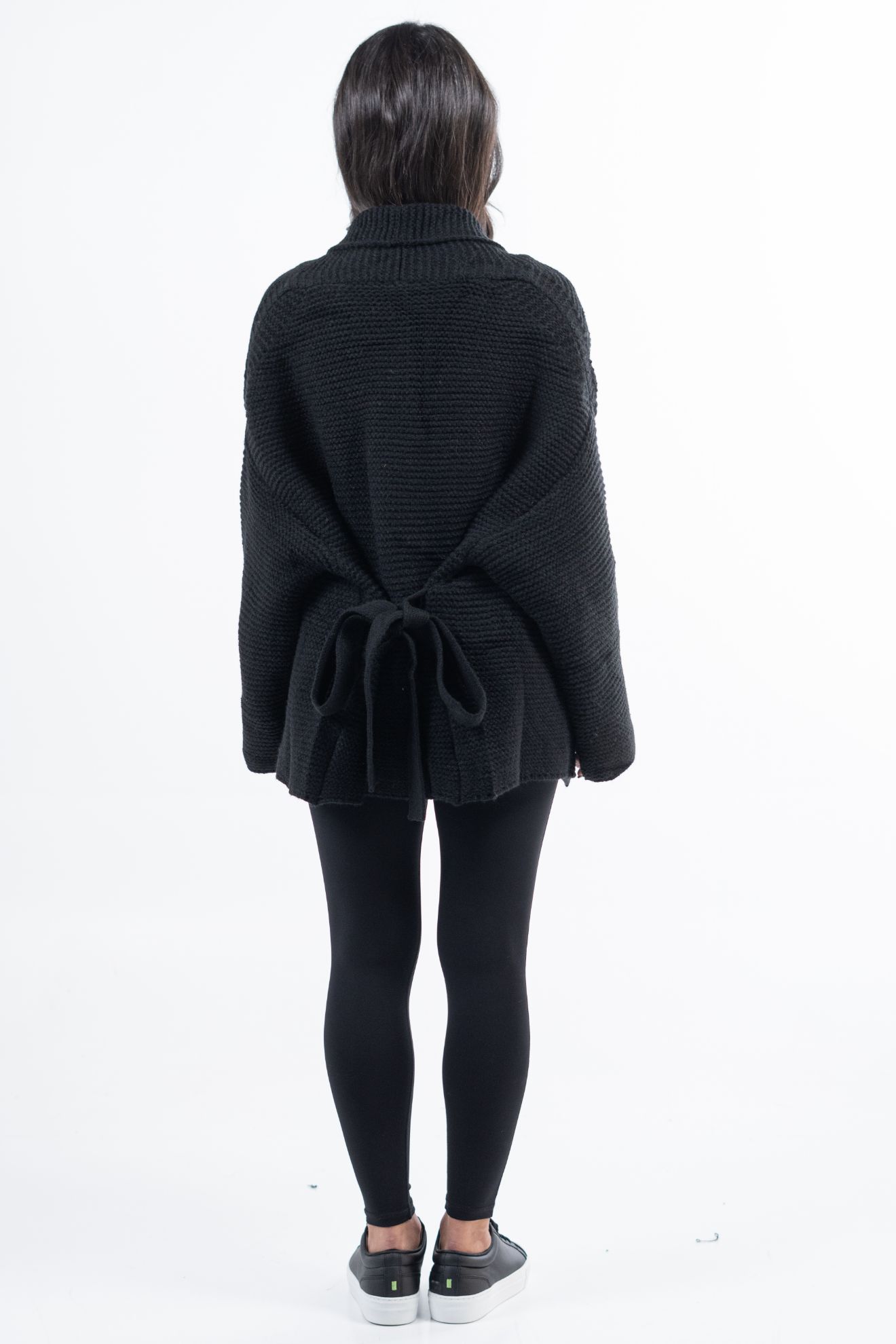 Picture of Short Belted Cardigan - Black