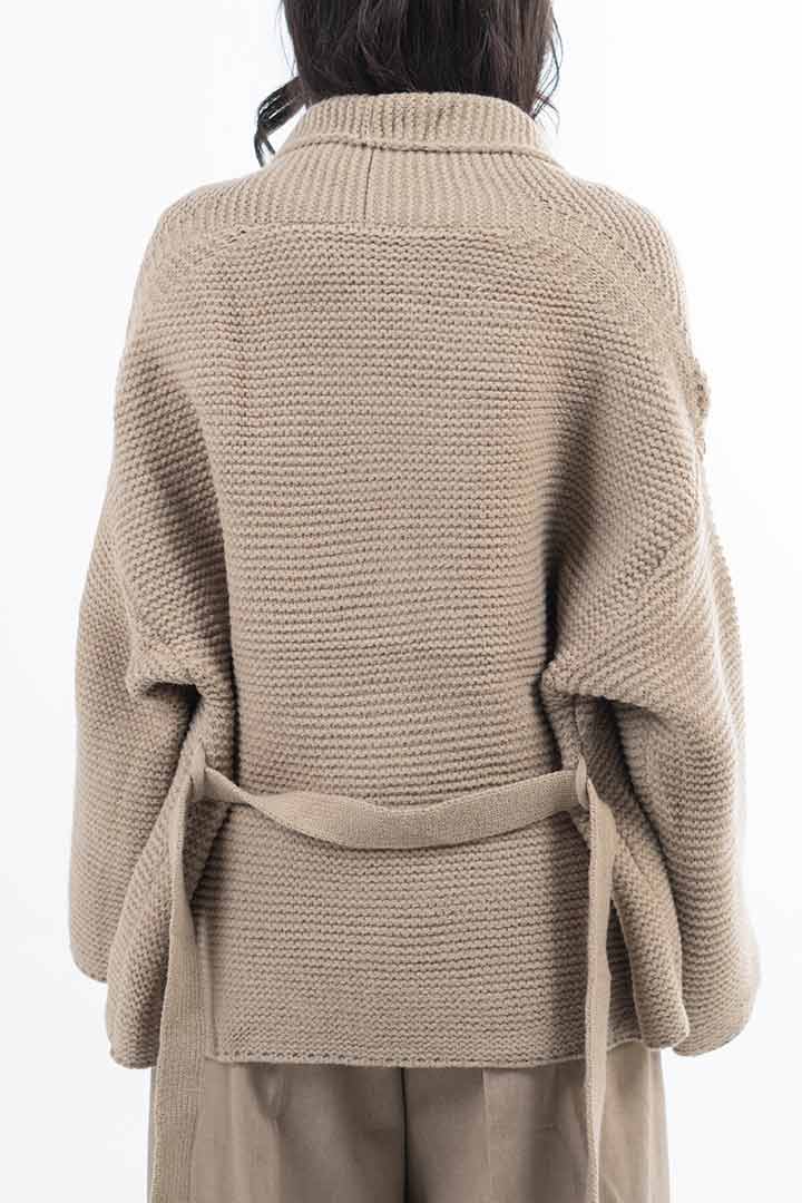 Picture of Short Belted Cardigan - Coffee