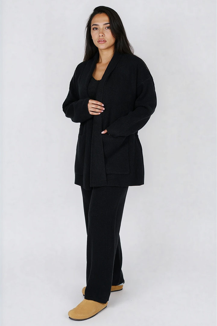 Picture of Solid 3-piece Knit Set - Black