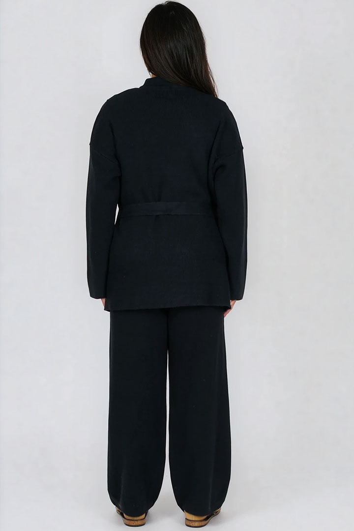 Picture of Solid 3-piece Knit Set - Black