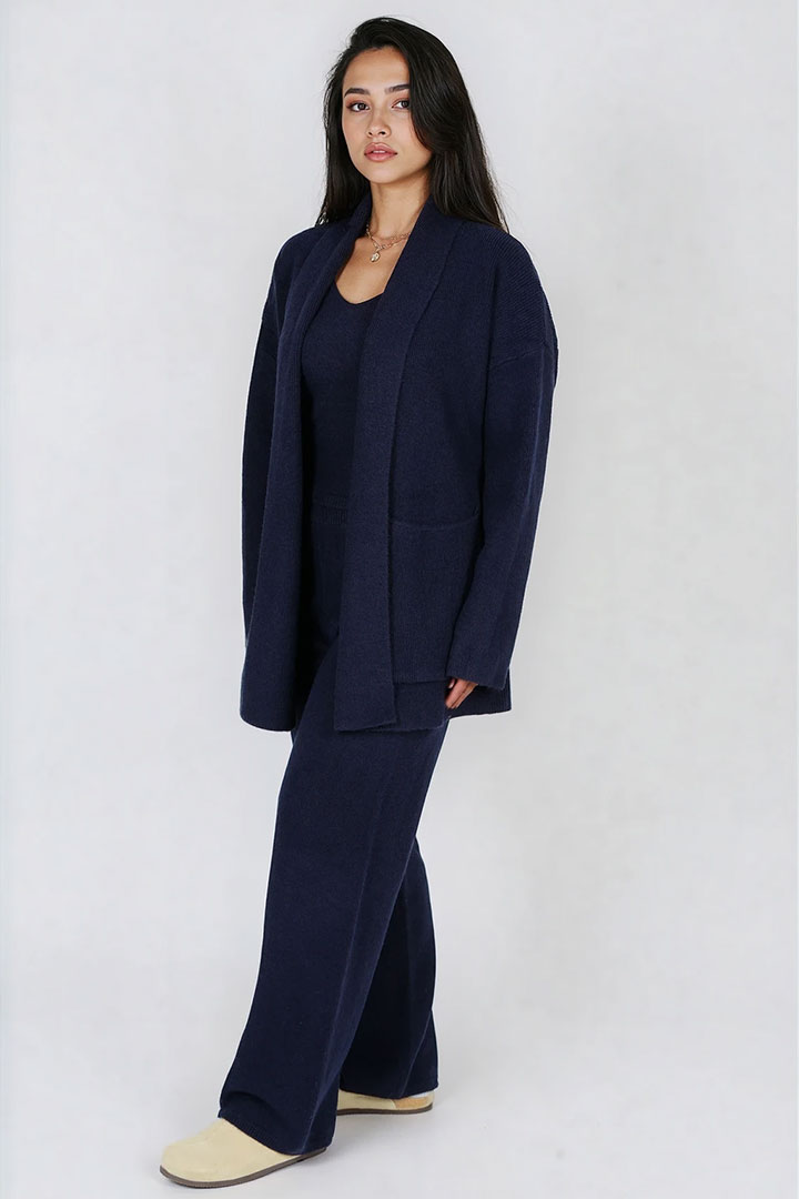 Picture of Solid 3-piece Knit Set - Navy