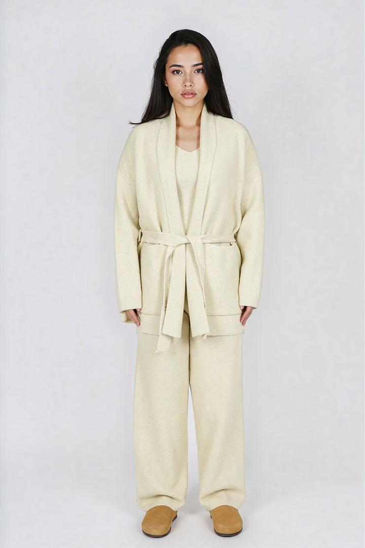 Picture of Solid 3-piece Knit Set - Beige