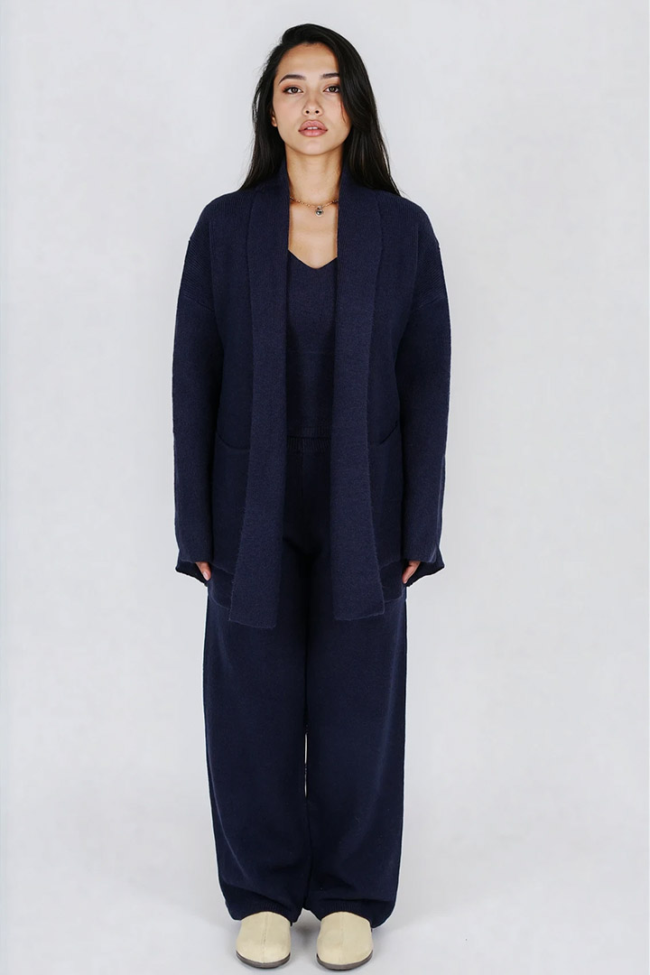 Picture of Solid 3-piece Knit Set - Navy