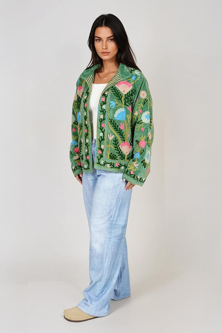 Picture of Handmade Emerald Garden Embroidered Suzani Jacket