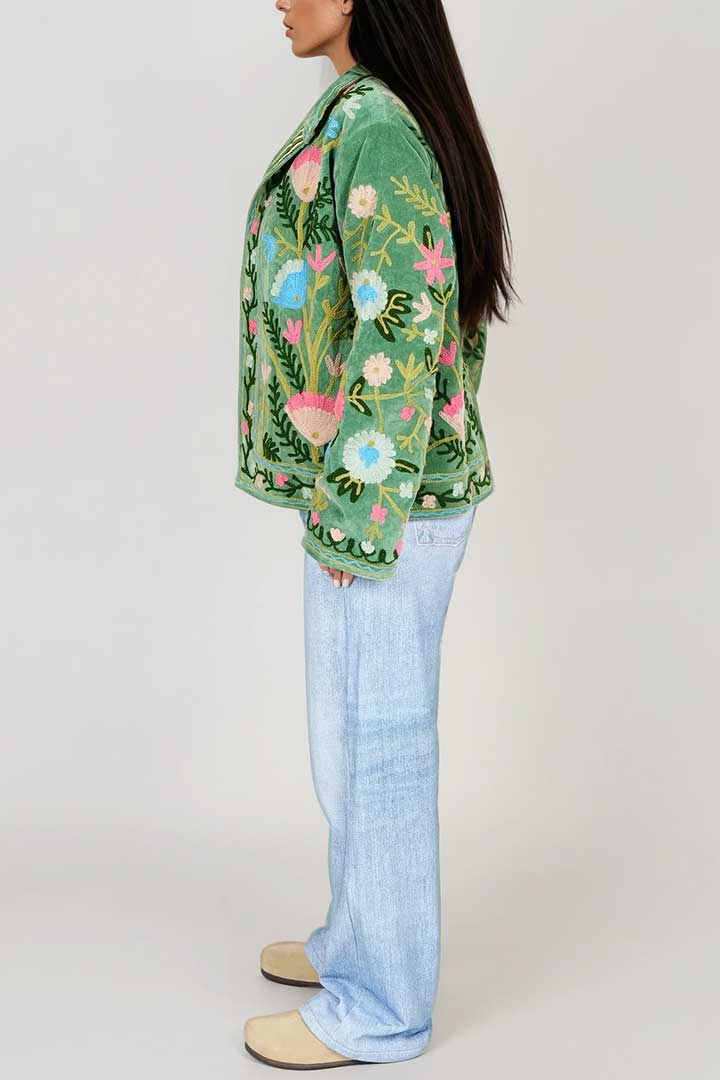 Picture of Handmade Emerald Garden Embroidered Suzani Jacket