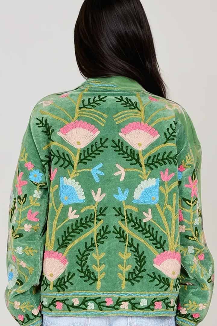 Picture of Handmade Emerald Garden Embroidered Suzani Jacket