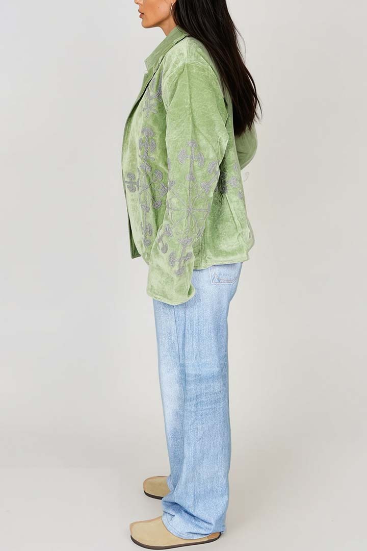 Picture of Handmade Sage Heritage Embroidered Suzani Jacket