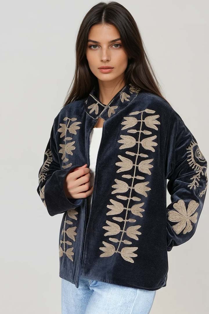 Picture of Handmade Midnight Heritage Suzani Jacket 