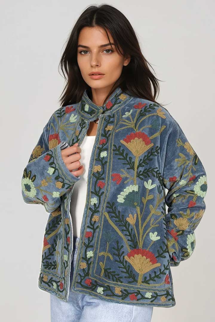 Picture of Handmade Sky Garden Embroidered Suzani Jacket