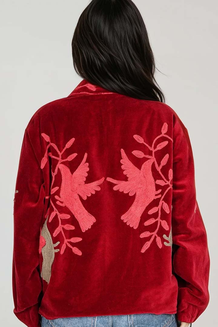 Picture of Handmade Ruby Bird Embroidered Suzani Jacket