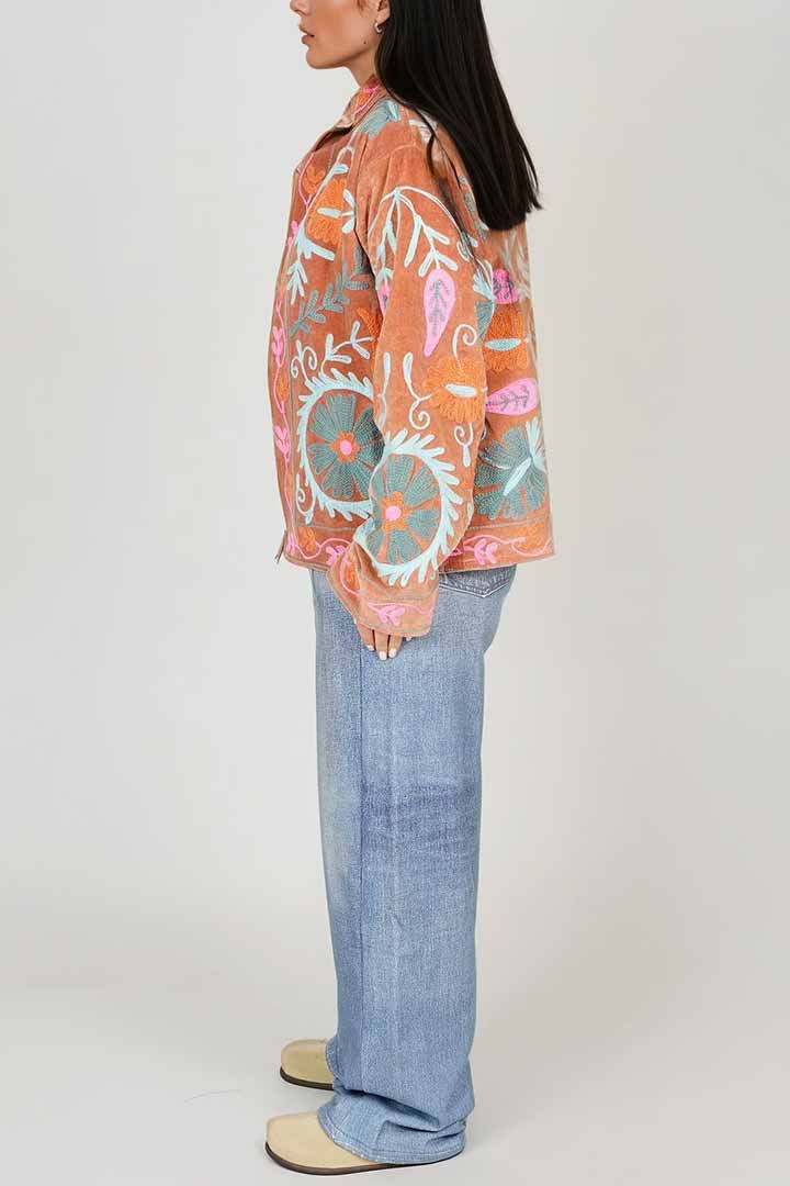 Picture of Handmade Mocha Garden Embroidered Suzani Jacket