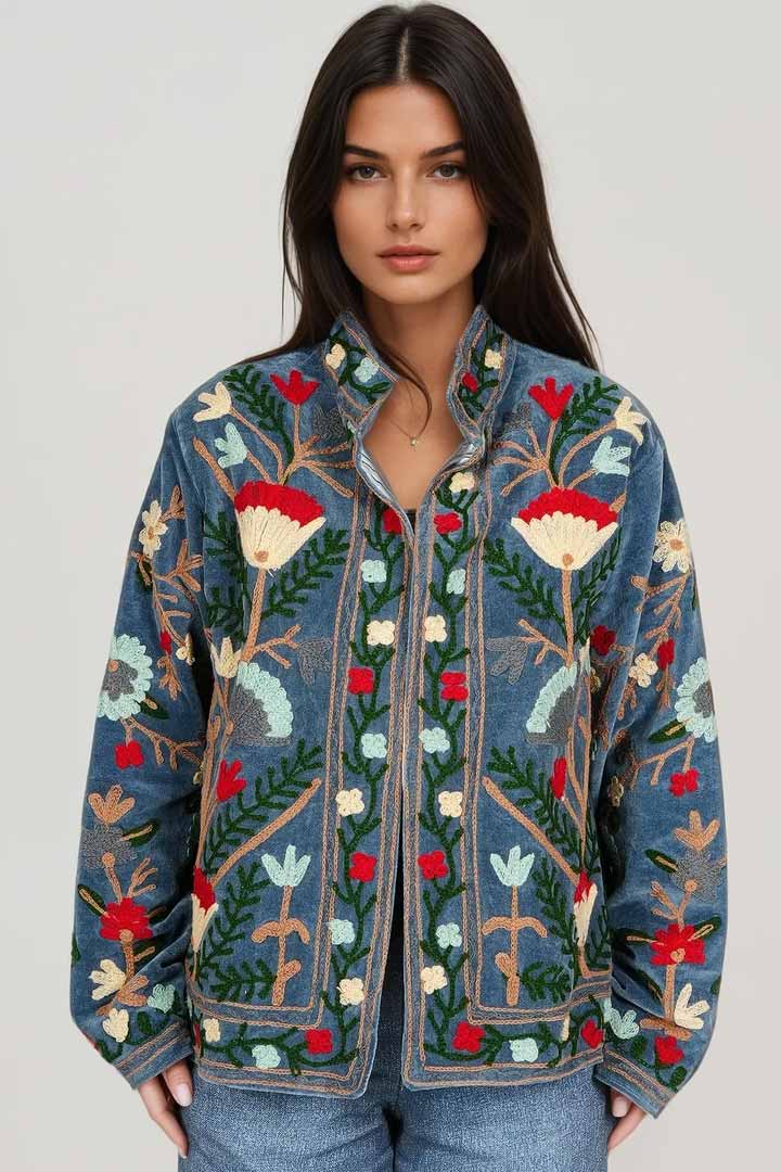 Picture of Handmade Royal Garden Embroidered Suzani Jacket