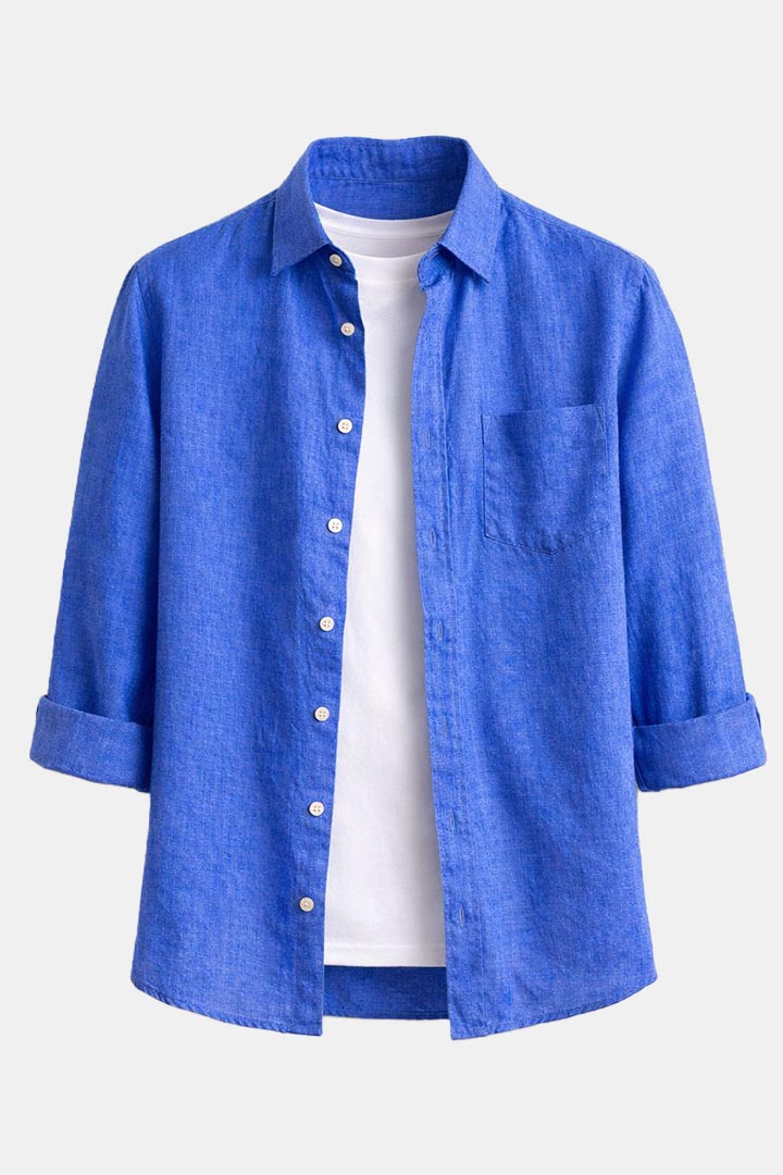 Picture of Seashell Linen Shirt - Royal Blue 
