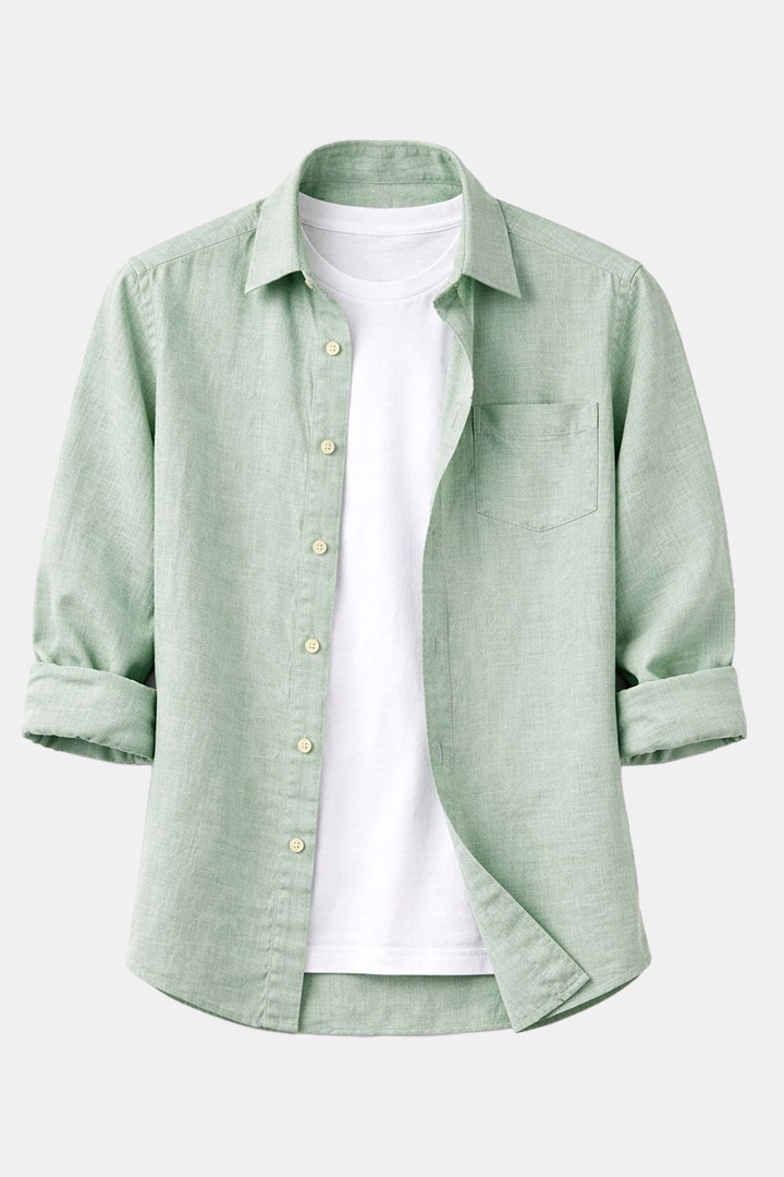 Picture of Seashell Linen Shirt - Light Green 
