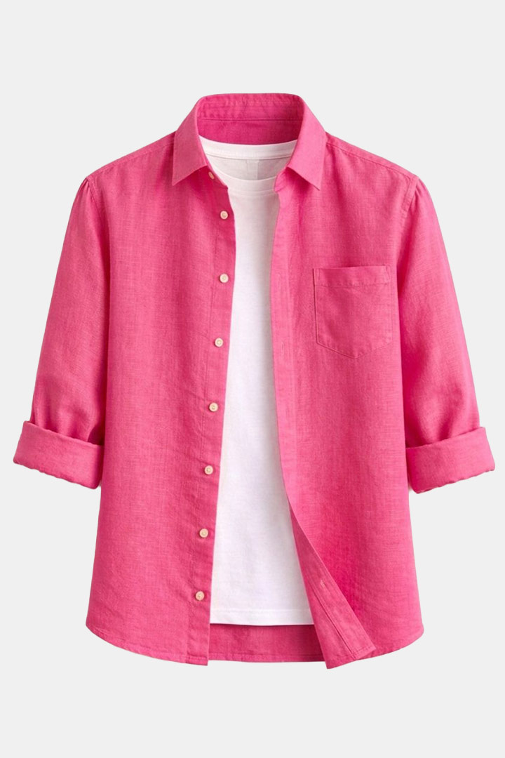 Picture of Seashell Linen Shirt - Pink Fuchsia 