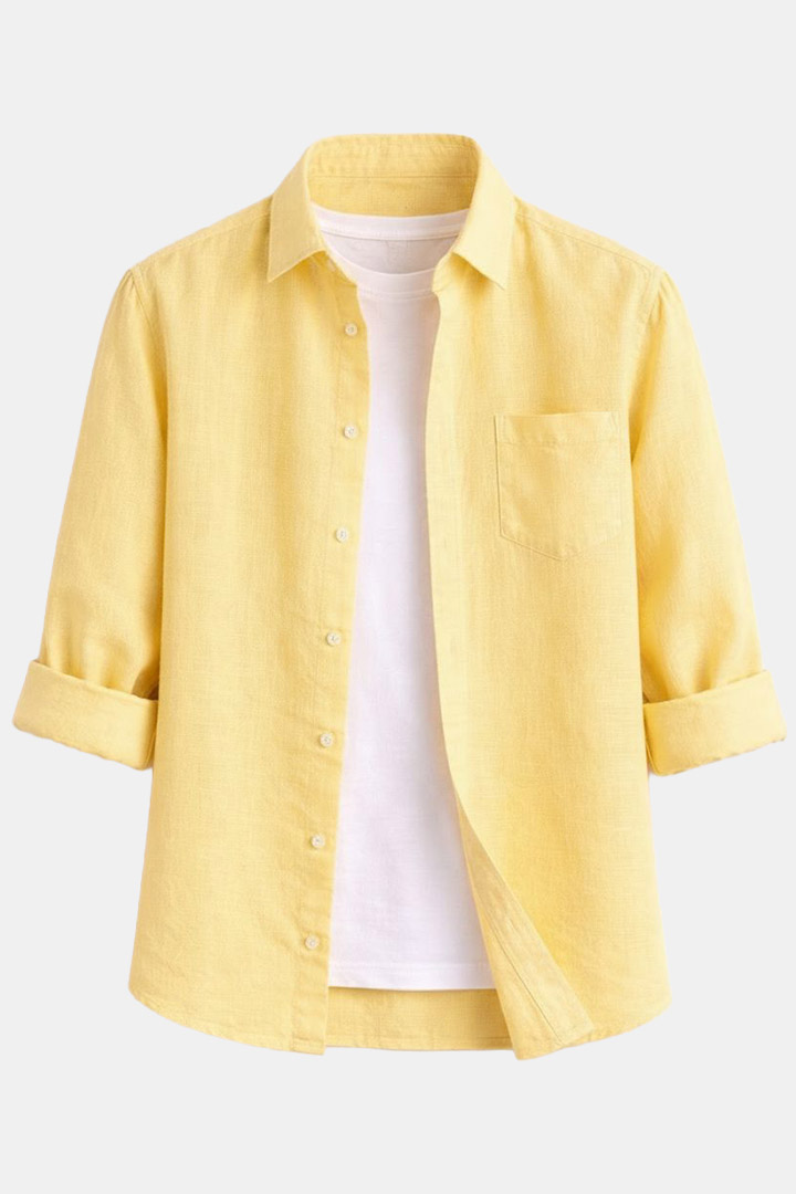 Picture of Seashell Linen Shirt - Yellow 