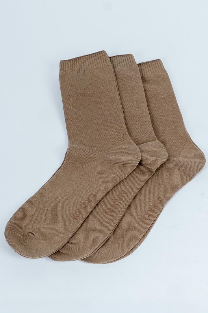 Picture of Cloud Socks Pack of 3 - Mocha Brown