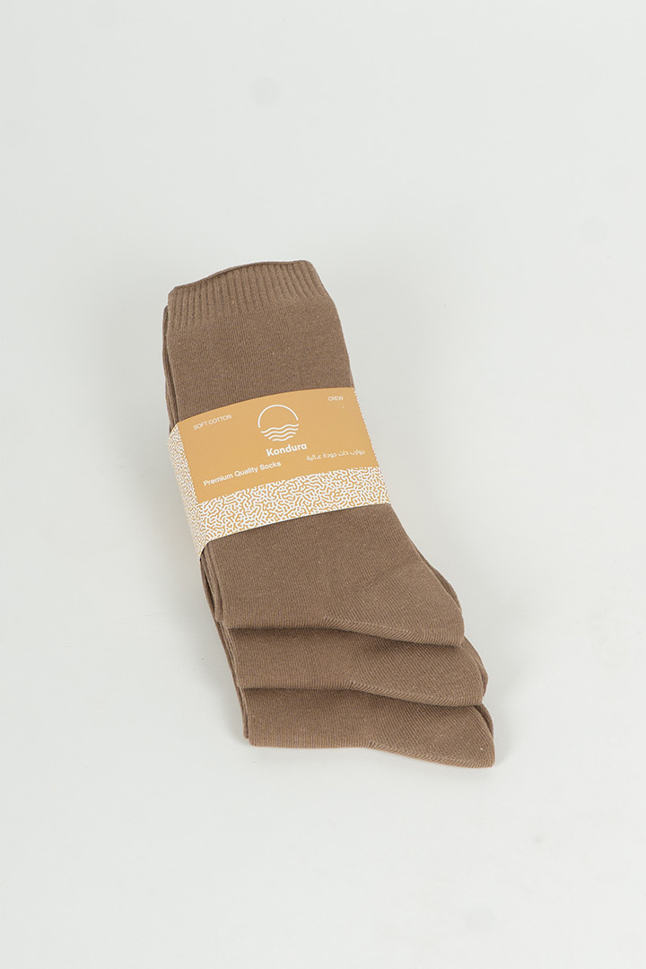 Picture of Cloud Socks Pack of 3 - Mocha Brown