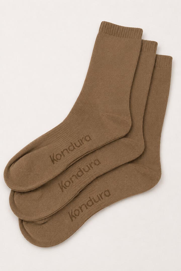 Picture of Cloud Socks Pack of 3 - Mocha Brown
