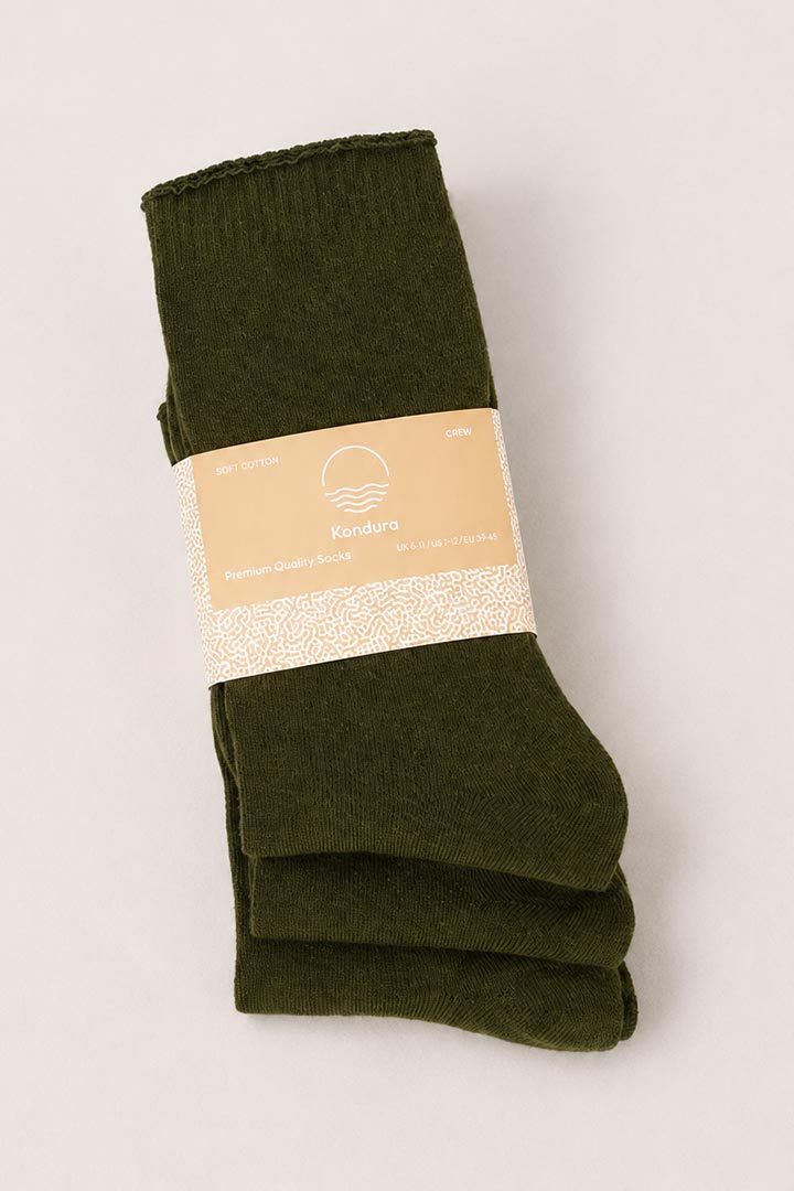 Picture of Cloud Socks Pack of 3 - Olive