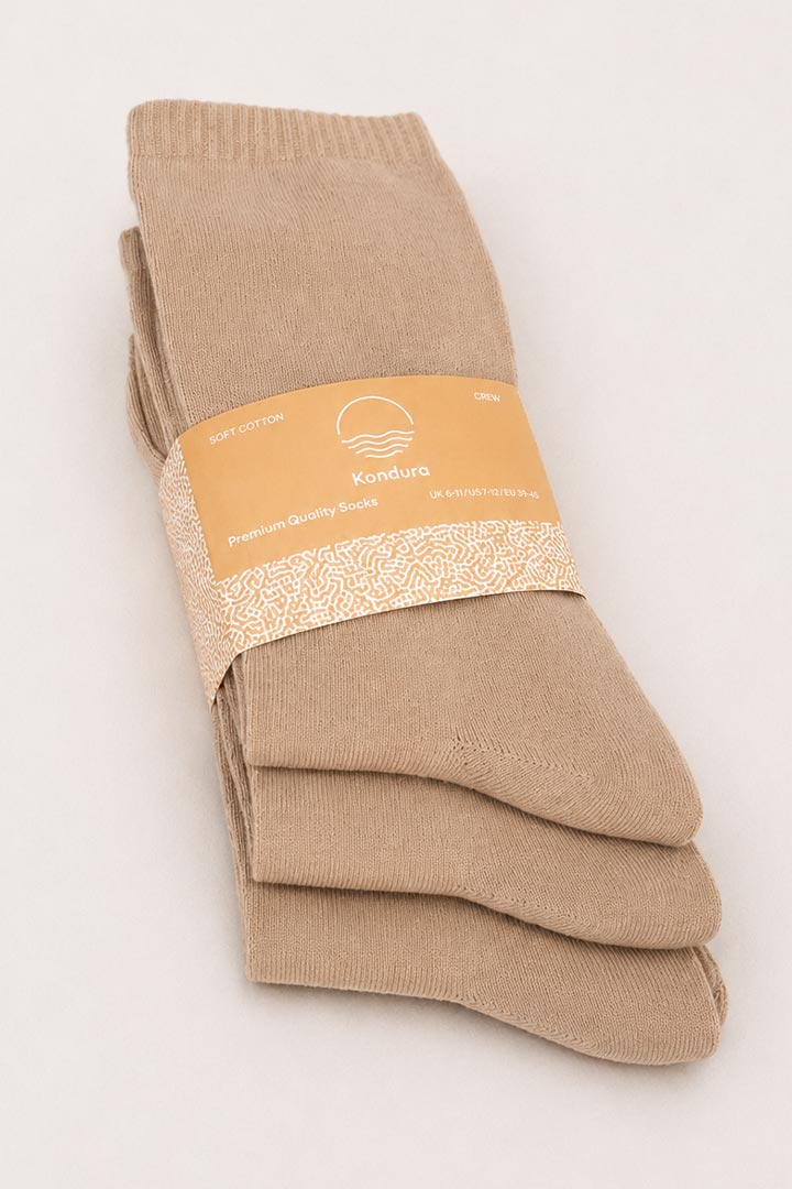 Picture of Cloud Socks Pack of 3 - Taupe