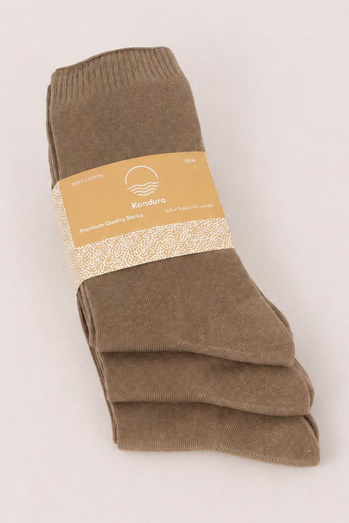 Picture of Cloud Socks Pack of 3 - Mocha Brown