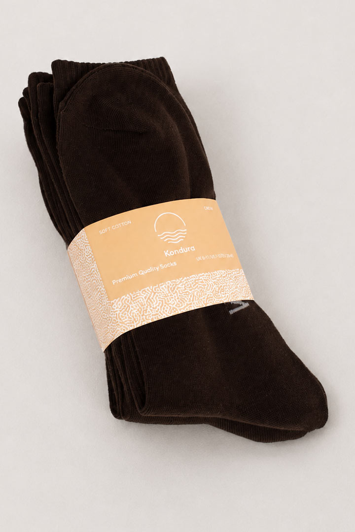 Picture of Cloud Socks Pack of 3 - Brown