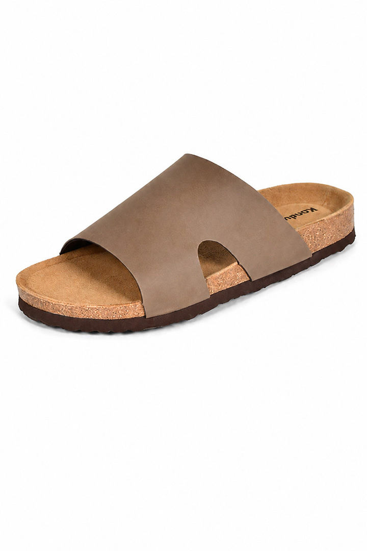 Picture of Cloud Slides - Taupe Leather