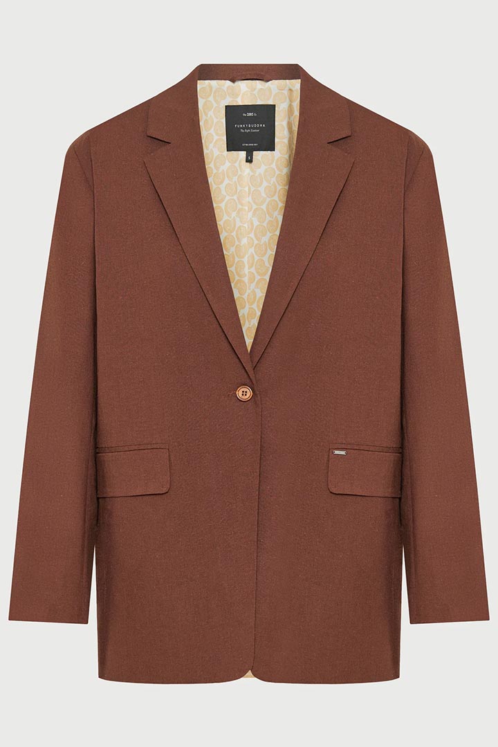 Picture of Linen Blend Blazer - Coconut Shell