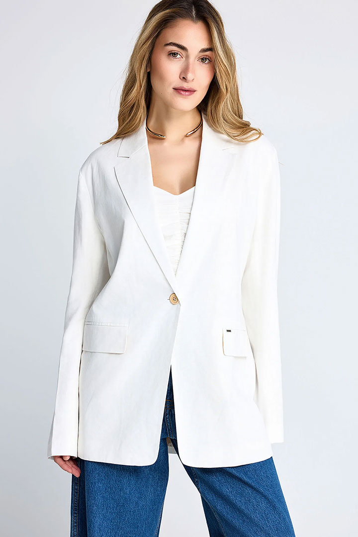 Picture of Linen Blend Blazer - Off White