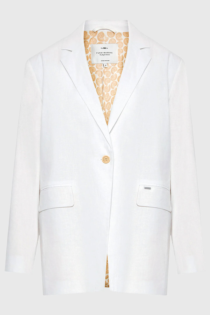 Picture of Linen Blend Blazer - Off White