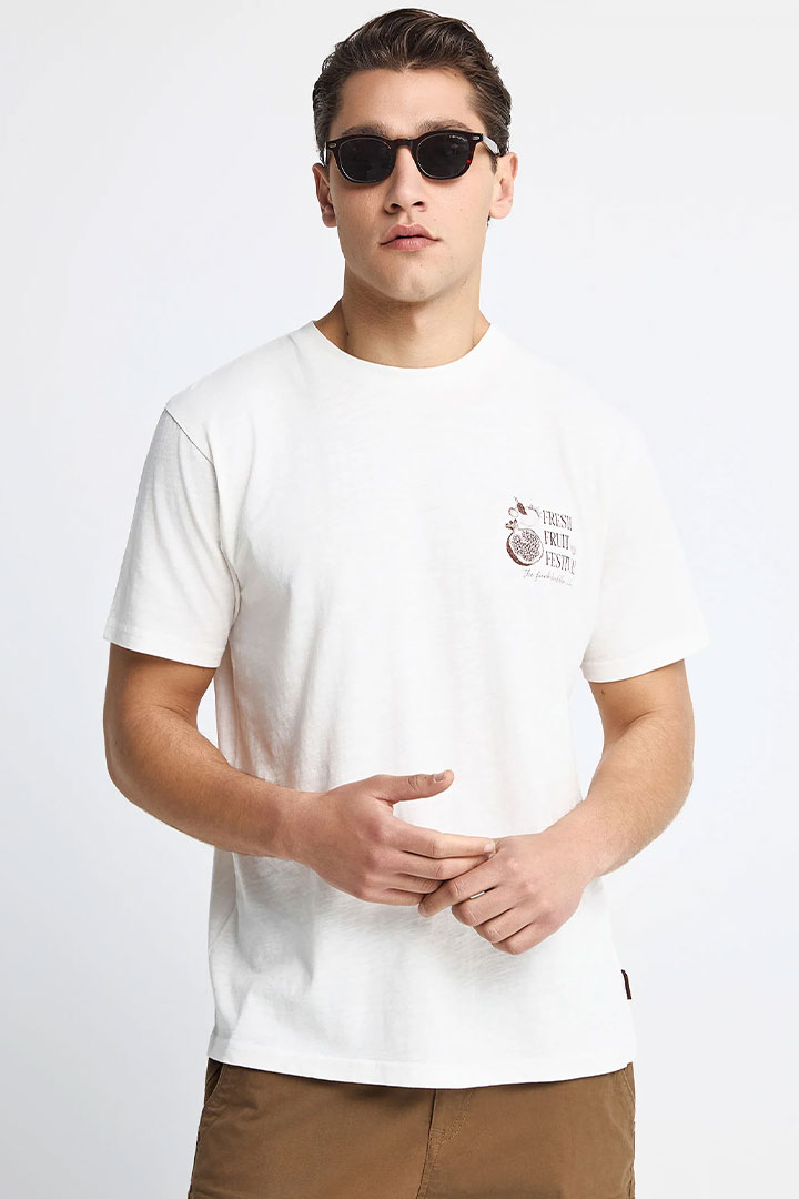 Picture of Cotton Backprint Tee - Off White