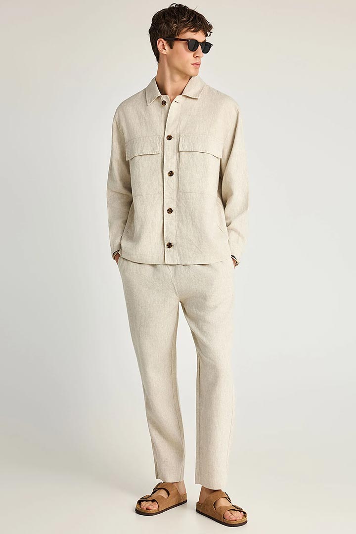 Picture of Linen Chino Pants - Cloud Cream