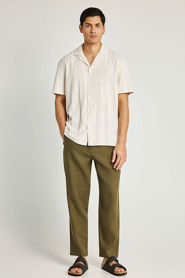 Picture of Linen Chino Pants - Khaki 