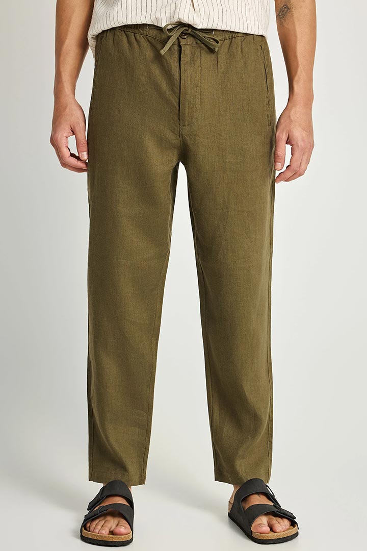 Picture of Linen Chino Pants - Khaki 