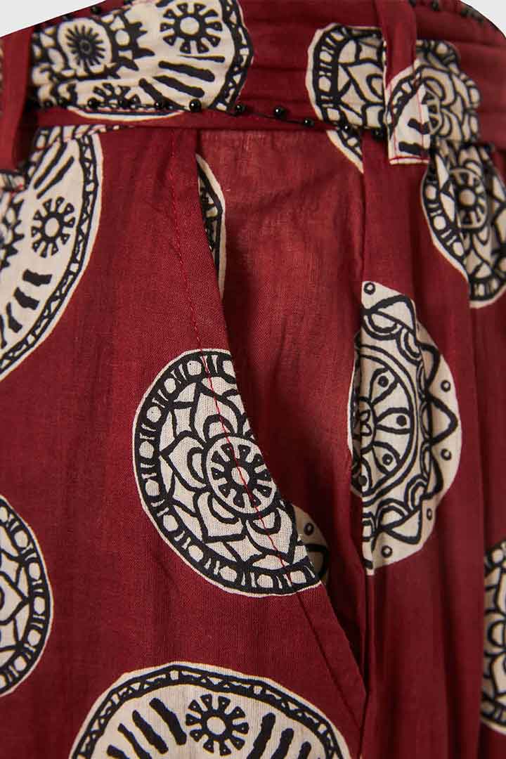 Picture of High Waisted Wide Leg Pants - Henna Brown