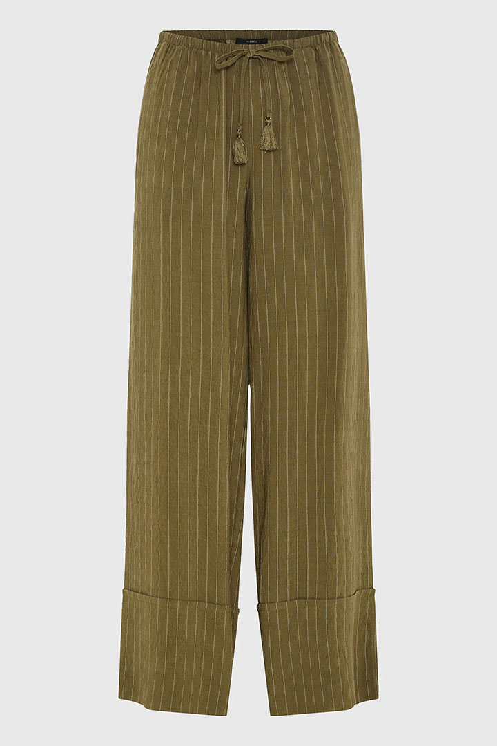 Picture of Relaxed Fit Striped Pants - Dusty Olive
