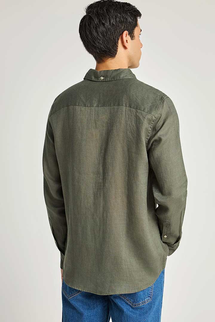 Picture of The Essential-Linen Shirt - Deep Forest