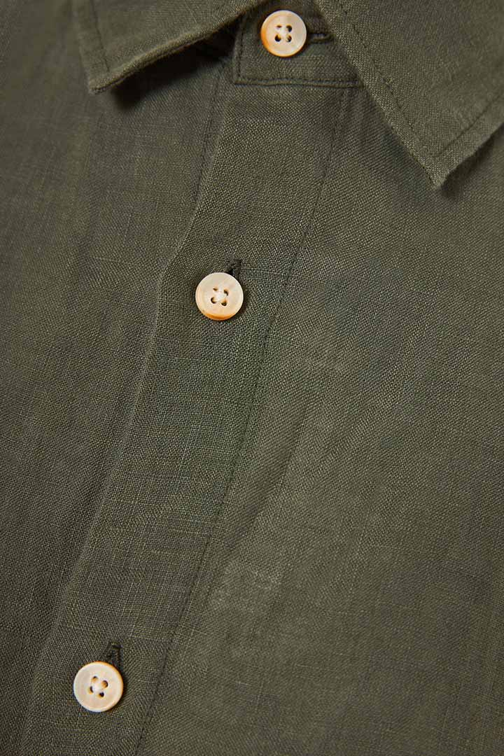 Picture of The Essential-Linen Shirt - Deep Forest