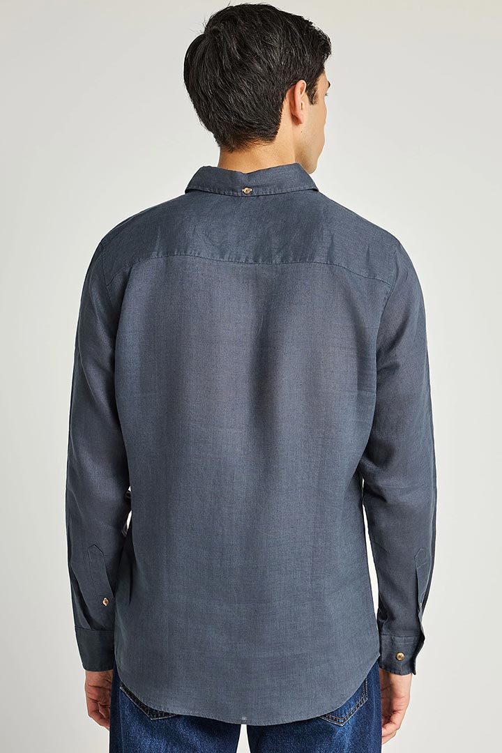 Picture of The Essential-Linen Shirt - DK Grey