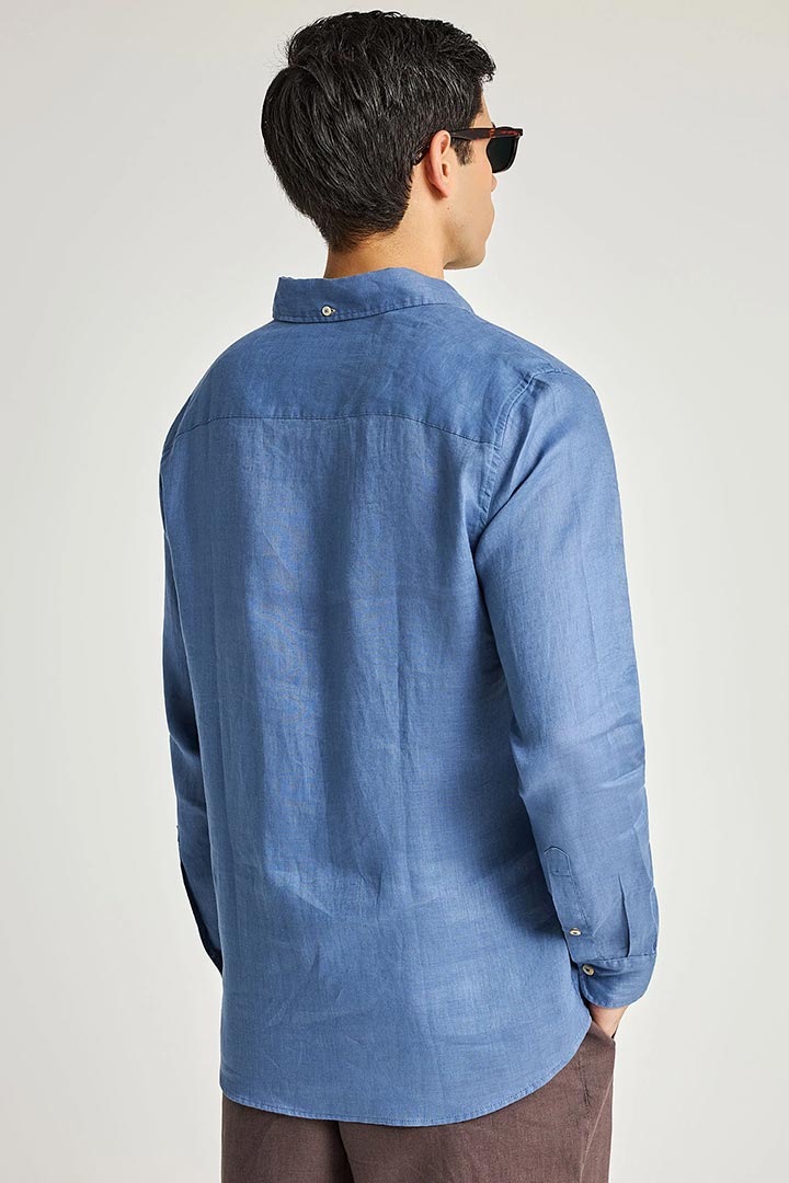 Picture of The Essential-Linen Shirt - Indigo
