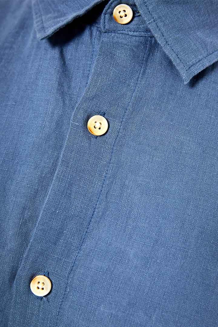 Picture of The Essential-Linen Shirt - Indigo