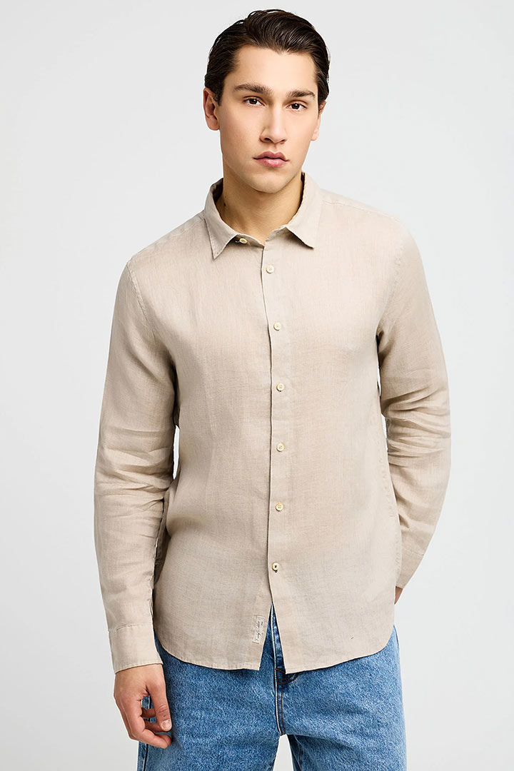 Picture of The Essential-Linen Shirt - Fog
