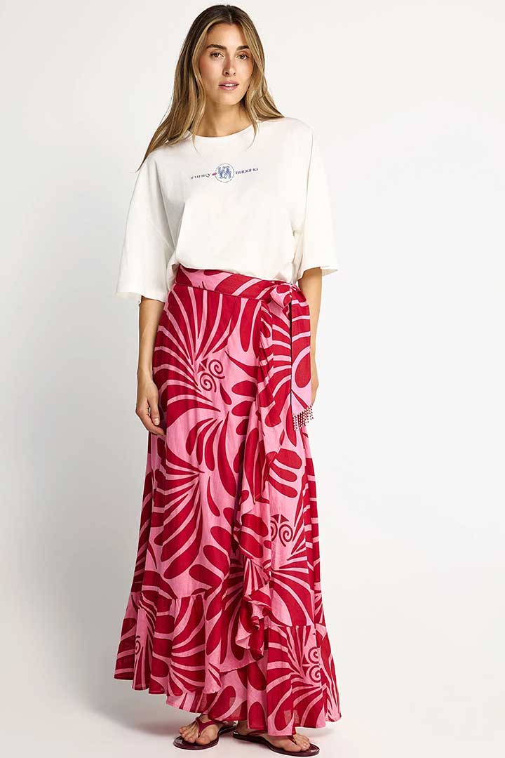 Picture of Wrap Skirt with Ruffles - Cashmere Rose