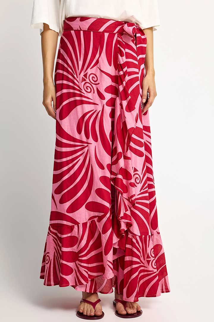 Picture of Wrap Skirt with Ruffles - Cashmere Rose