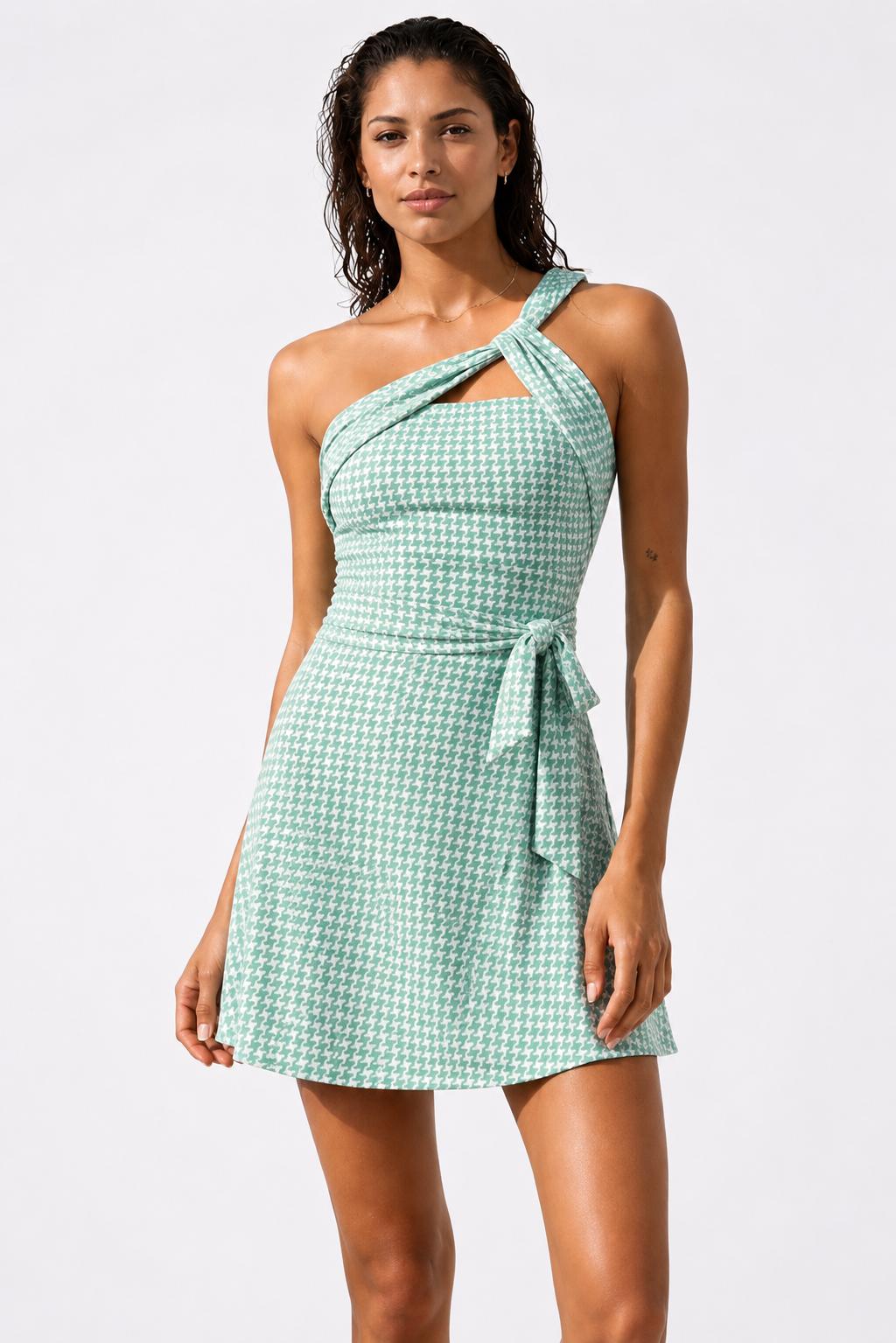 Picture of Hera Houndstooth Skort - Green 