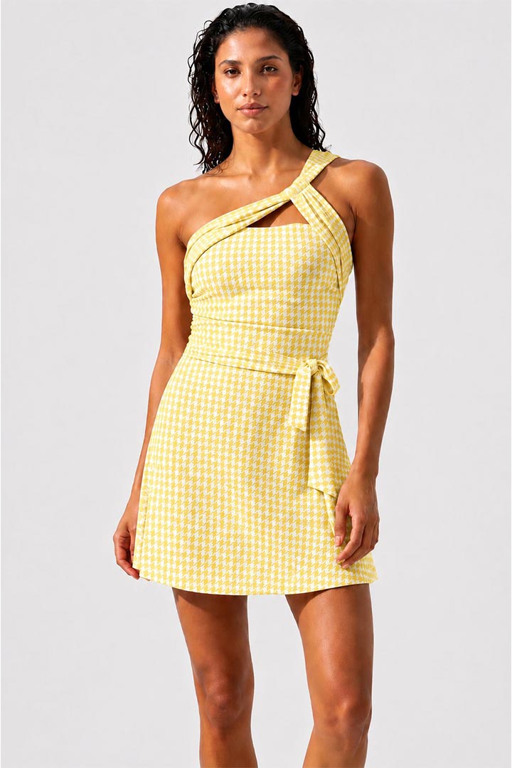 Picture of Hera Houndstooth Swimsuit - Yellow 