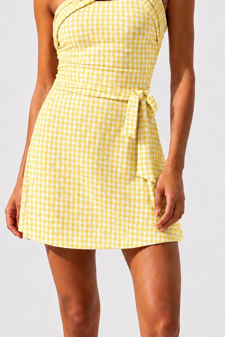 Picture of Hera Houndstooth Swimsuit - Yellow 